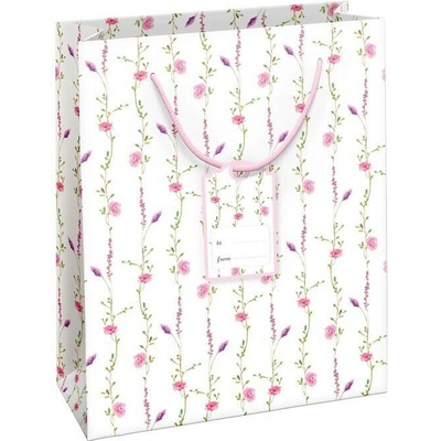 Taška dárková Maxi matt 26,7 x 13,7 x 33cm TL - motiv květin