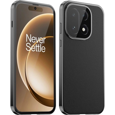 OnePlus Магнитен калъф с закалено стъкло и кожен гръб за OnePlus 15 5G