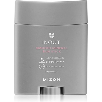Mizon Inout Smooth Mineral Sun Stick минерален защитен крем за лице и чувствителни зони в стик SPF 50+ 26 гр