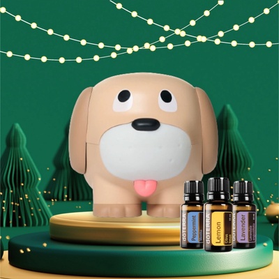 Young Living Štěňátko Sprout ultrasonický difuzér + DoTerra Trio Esenciálních olejů citron + levandule + máta 3 x 5 ml