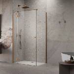 Radaway Правоъгълна душ кабина с люлееща се врата Radaway Essenza KDJ 80x70 см, матирана медно-прозрачно покритие, лява (1385043-93-01L+1384048-01-01)