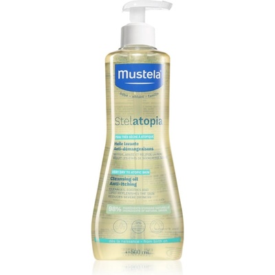 Mustela Bébé Stelatopia детско масло за вана и тяло за атопична кожа 500ml
