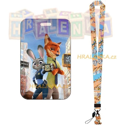 Šňůrka na krk se sponou 23360 s cedulkou na karty Zootopia Nick a Judy
