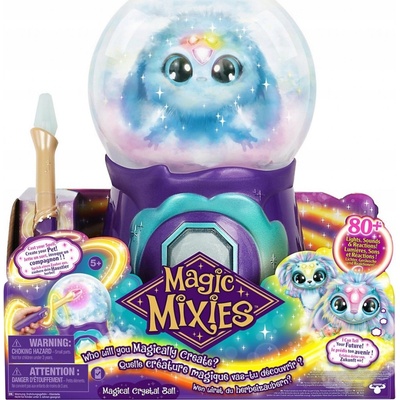 TM Toys Magic Mixies Křišťálová koule s efektem mlhy a interaktivní plyšovou hračkou modré barvy