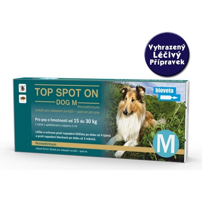 Bioveta Top Spot-on Dog M do 30 kg 1 x 2 ml – Hledejceny.cz
