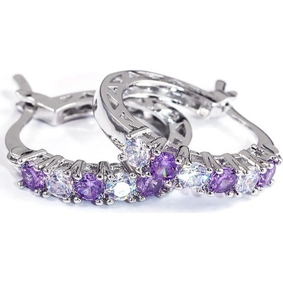 Izmael náušnice Carly stříbrná/fialová KP21732