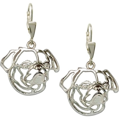 Strieborne Tlapky Brabanský grifon strieborné náušnice 685