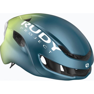 Rudy Project Велосипедна каска Rudy Project Nytron blue avio/apple green metal matte