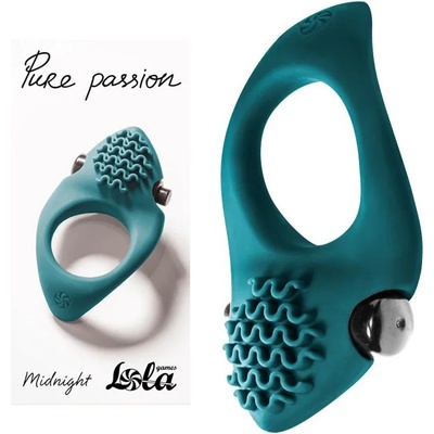 Пенис ринг, вградена вибрация и релеф - Pure Passion Midnight Green (1300-03LOLA)