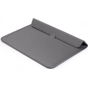 SES 2v1 Puzdro s magnetom a stojanom z ekokože pre Apple MacBook Air 13,6" (2024, M3) - šedé 17221