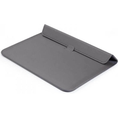SES 2v1 Puzdro s magnetom a stojanom z ekokože pre Apple MacBook Air 13,6" (2024, M3) - šedé 17221