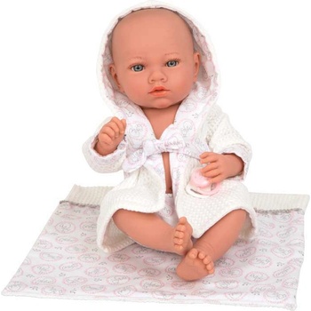 Arias Кукла-бебе Ария с аксесоари за след баня в бяло - 38 см (ari60746)
