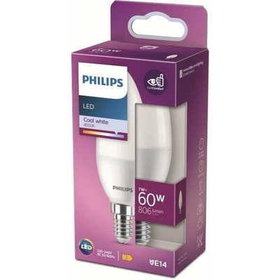 Philips 8719514309685 LED žiarovka E14 7W/60W 806lm 4000K B38 sviečka