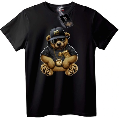 NOONEBRAND Тениска Як Мечок със Златна Верижка - 7XL, Black