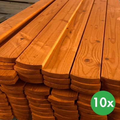 Plotovky, zakulacené, tmavá lazura, balení 10 ks, 20 x 95 x 1500 mm