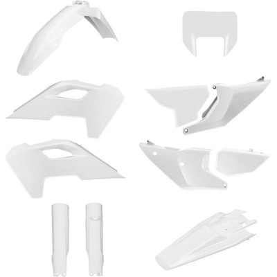 POLISPORT kompletní sada plastů (FULL KIT) HUSQVARNA TE/FE 24-25 v sadě kryt předního světla (8681500001) a kryty tlumičů (8352500001) barva bílá