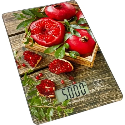 Voltz Кухненска везна Oliver Voltz OV51651KD Pomegrenate, 5 кг, ТАРА, Стъклена, Нар, Многоцветен (Pomegrenate)