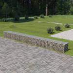 vidaXL Габионна стена с капаци, поцинкована стомана, 600х50х50 см (143581)