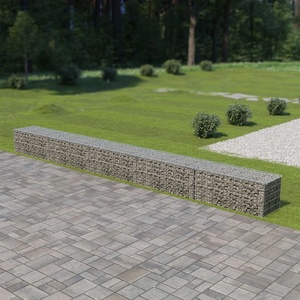vidaXL Габионна стена с капаци, поцинкована стомана, 600х50х50 см (143581)