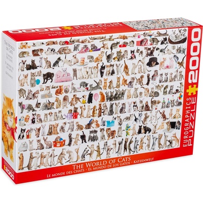 EUROGRAPHICS Пъзел Eurographics от 2000 части - Светът на котките (82200580)