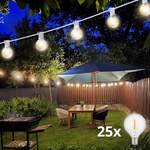 Brilagi - LED външен декоративен гирлянд GIRLANDA 25xE12 20m бял IP44 топла бяла (BG1490)