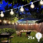 Brilagi - LED външна декоративна гирлянда GIRLANDA 25xE12 20m бяла IP44 топла бяла светлина (BG1490)