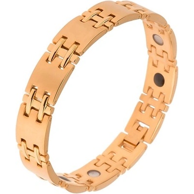 Šperky eshop matný z chirurgické oceli zlatá lesklé spoje H magnety SP27.10