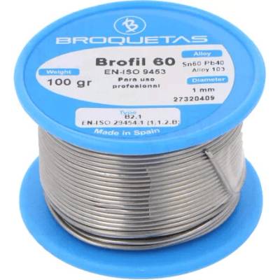 BROQUETAS cínový drôt BROFIL 60 (Sn60Pb40) PW15, 1 mm, 100 g