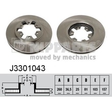 Brzdový kotouč NIPPARTS J3301043