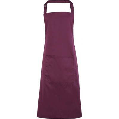 Premier Workwear zástera s náprsenkou a vreckom Baklažánová