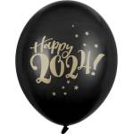 Party Deco Латексови Балони "Happy 2024! ", Черни, 30 см (SB14P-200-2024)