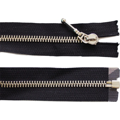 Kovový zip no.5 rozepínací 45cm černý (stříbrné zoubky) - více variant Barva: Taháček 1 Palcát