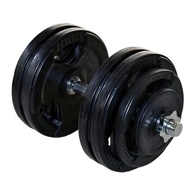 FitnessLine Jednoruční nakládací činka s pogumovanými kotouči 29,5 kg