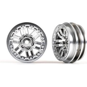 Traxxas диск 1.0" twin-spoke полуматов хром (2)