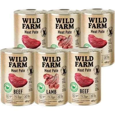Wild Farm hovězí a jehněčí 6 x 400 g