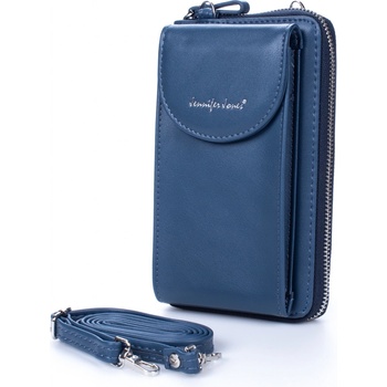 Pouzdro Jennifer Jones Mini kabelka na telefon a peněženka s popruhem na krk modré 1125