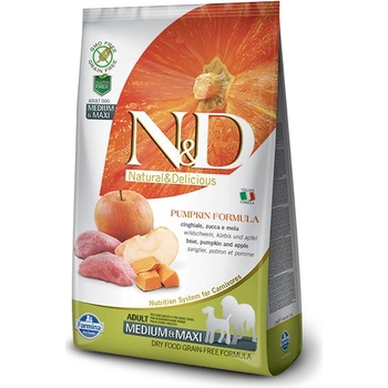 N&D Pumpkin Dog Adult Medium & Maxi Grain Free Boar & Apple 2,5 kg