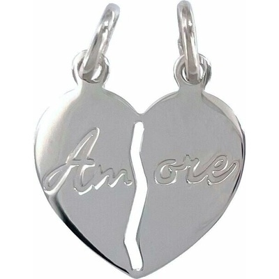 Infinitysilver Stříbrný přívěsek rozlamovací srdce AMORE SP220376