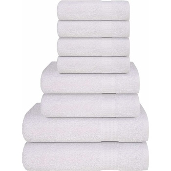 vidaXL Комплект хавлии от 8 части бял 360 gsm 100% памук (137061)