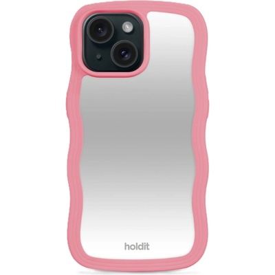 Holdit Гръб Holdit Wavy Case за iPhone 17E, iPhone 16E, 15, 14, 13 - Rouge Pink, Mirror