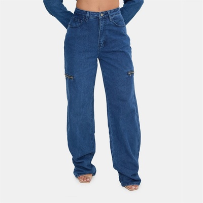I Saw It First Дънки I Saw It First Straight Leg Jeans - Mid Blue