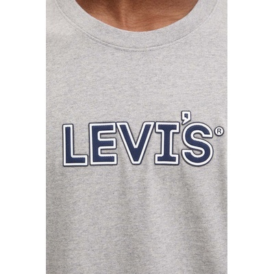 Levi's Памучна тениска Levi's в сиво с принт (16143)