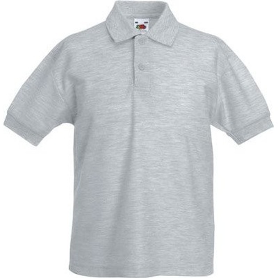 Fruit Of The Loom směsové polo triko 65 35 šedý melír