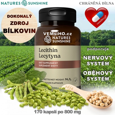 Nature’s Sunshine LECITHIN Sójový lecitin 170 kapslí po 570 mg