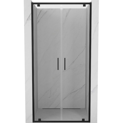 Mexen Exo двойни душ врати отваряеми 110 см, прозрачни, черни - 8182-110-000-70-00 (8182-110-000-70-00)