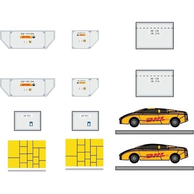 JC Wings Cargo Container Set DHL 1:400