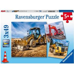 Ravensburger - Puzzle 3x49 Digger At Work - 40 - 99 piese