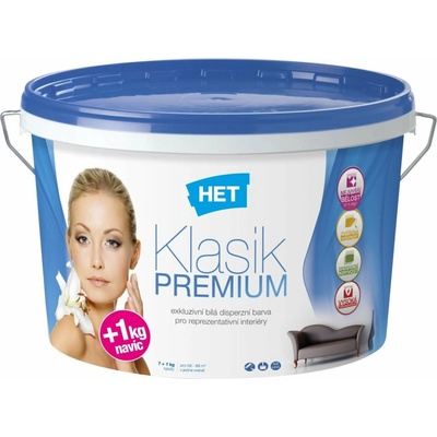 HET Klasik Prémium interierová biela farba 15kg