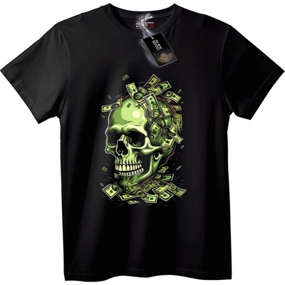 NOONEBRAND Тениска с череп и пари - 2XL, Black