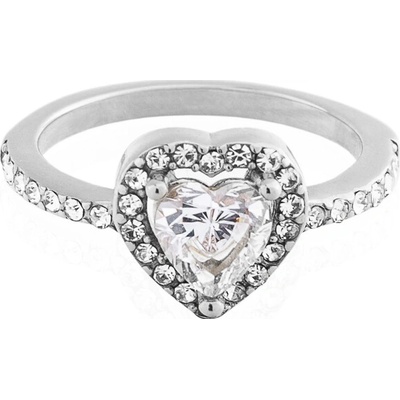 Franco Bene Srdíčkový promise ring se zirkony stříbrný 2959